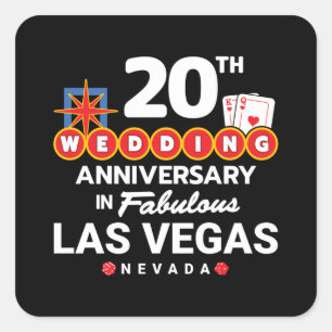 20th Wedding Anniversary Couples Las Vegas Trip Square Sticker
