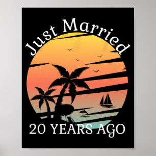 20th Wedding Anniversary Cruise Just Married 20 Ye Poster