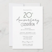 20th Wedding Anniversary Elegant Script