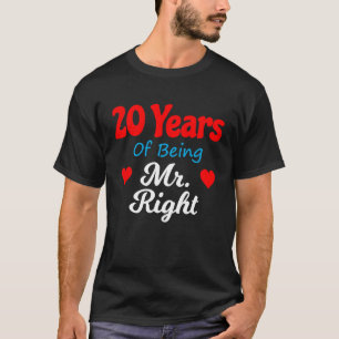 20th Wedding Anniversary for Men Him Mr Right Husb T-Shirt