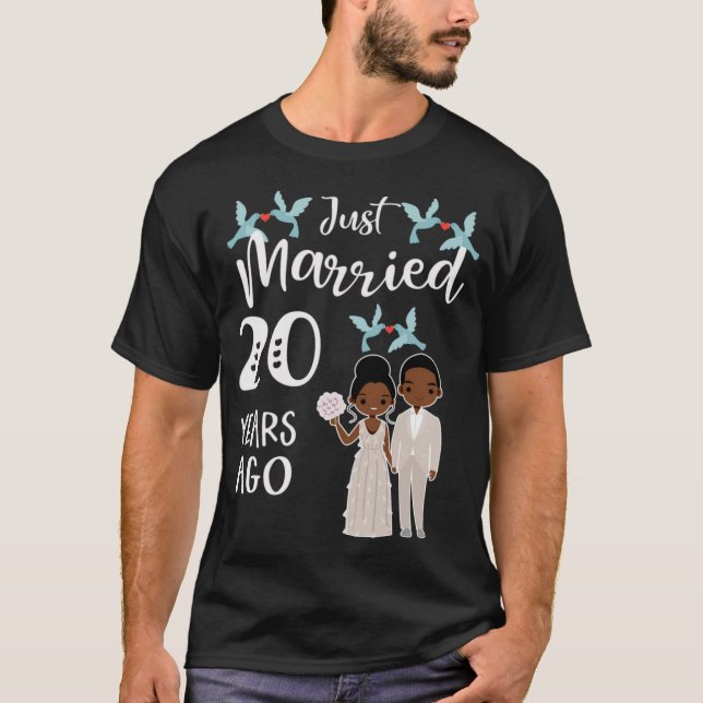 20th Wedding Anniversary Just Married 20 Years T-Shirt (Front)