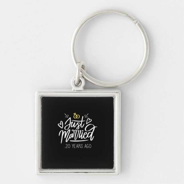 20th Wedding Anniversary Key Ring (Front)
