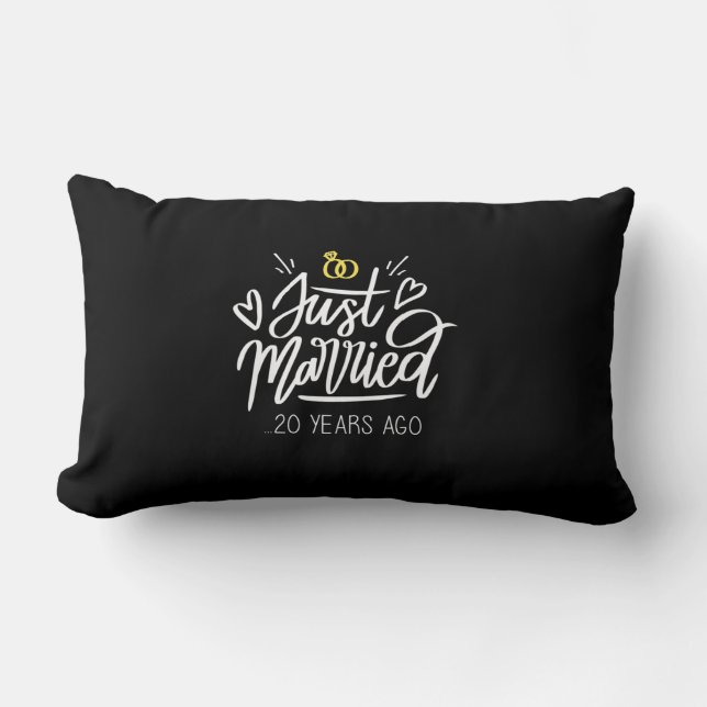 20th Wedding Anniversary Lumbar Cushion (Front)