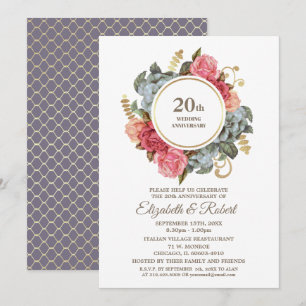 20th Wedding Anniversary Party Invitations
