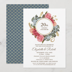 20th Wedding Anniversary Party Invitations