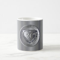 20th Wedding Anniversary Platinum Heart Medallion
