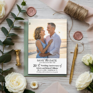 20th Wedding Anniversary Save the Date Photo Card