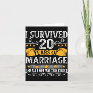 20th Wedding Anniversary Shirt Couples Husband Wif Card