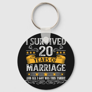 20th Wedding Anniversary Shirt Couples Husband Wif Key Ring