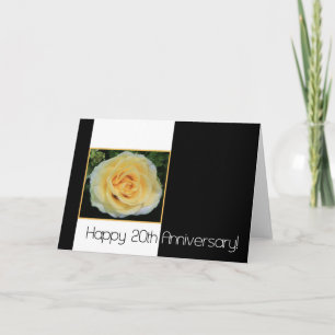 20th Wedding Anniversary - Yellow Rose Card