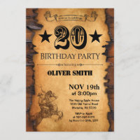 20th Western Birthday Invitation