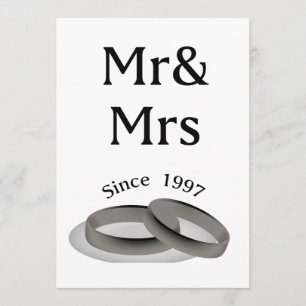 20th Years Anniversary Couples Gift Mr & Mrs 1997 Card