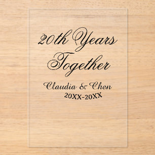 20th Years together anniversary name date year sim Acrylic Invitations