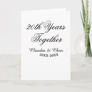 20th Years together anniversary name date year sim Card