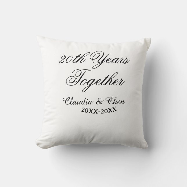 20th Years together anniversary name date year sim Cushion (Front)