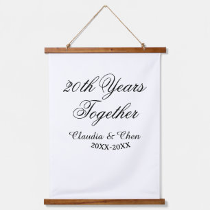 20th Years together anniversary name date year sim Hanging Tapestry
