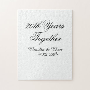 20th Years together anniversary name date year sim Jigsaw Puzzle