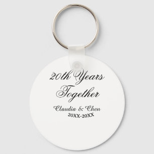 20th Years together anniversary name date year sim Key Ring