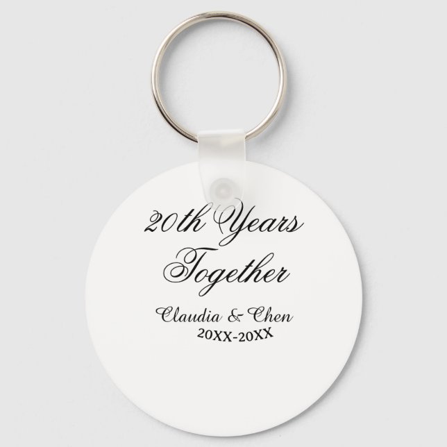 20th Years together anniversary name date year sim Key Ring (Front)