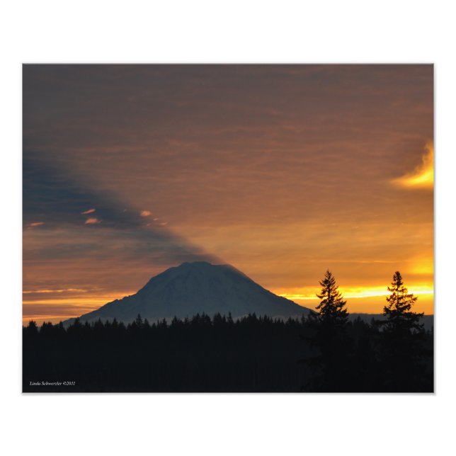 20X16 Mount Rainier and its Shadow Photo Print (Front)