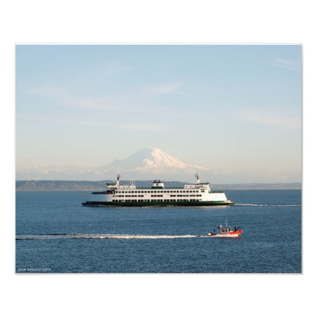 20X16 Mount Rainier from Puget Sound Photo Print (Front)