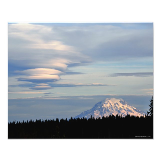 20X16 Mount Rainier with Lenticular Clouds Photo Print (Front)