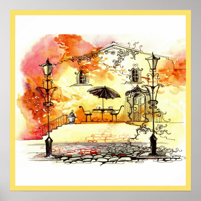20x20 Abstract City Scene Wall Art (Front)