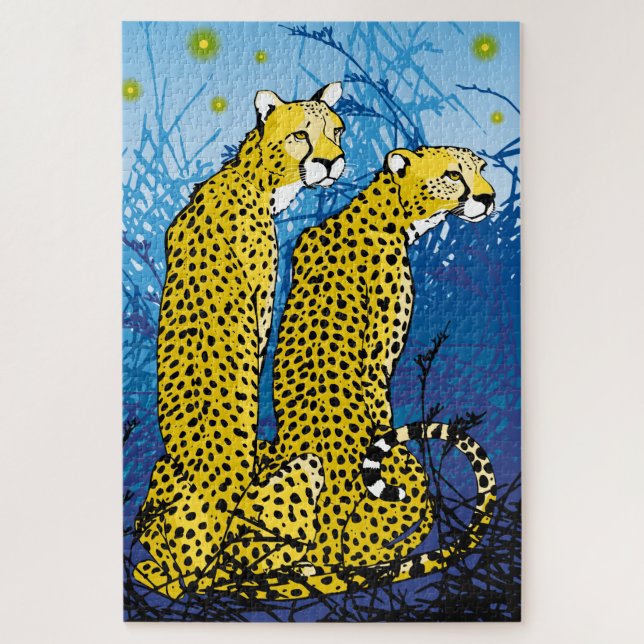 20x30 Cheetah Pair Puzzle for Colorblind People (Vertical)