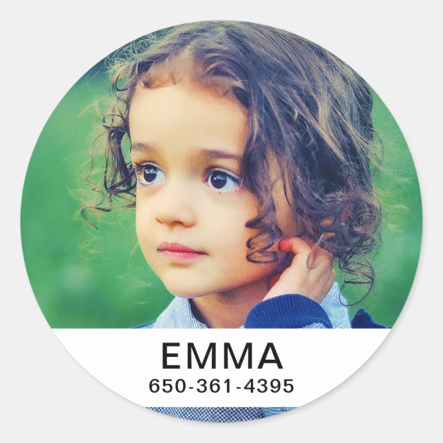 20x Belongings Labels Your Photo, Name & Number (Front)