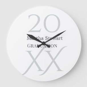 20XX bold le graduation name congrats school year Large Clock