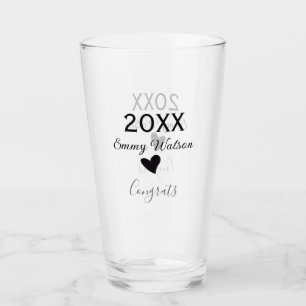 20XX bold letter congrats graduation name heart si Glass