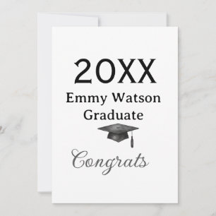 20XX bold letter congrats graduation name heart si Invitation