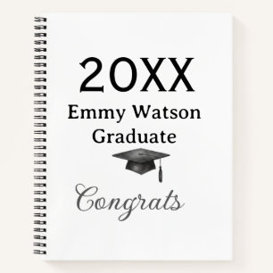 20XX bold letter congrats graduation name heart si Notebook