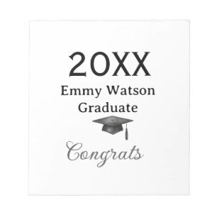 20XX bold letter congrats graduation name heart si Notepad