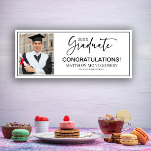 20XX Graduate Congratulations Script Photo  Banner