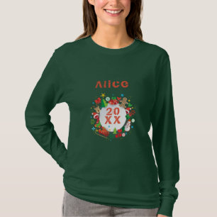 20XX Happy New Year! Monogram Scotland Pattern T-Shirt