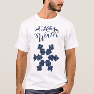 20XX Hello Winter Holiday Snowflake Pattern T-Shirt