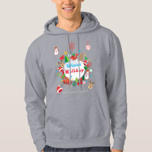 20XX Hello Winter Holiday Symbols Pattern Hoodie