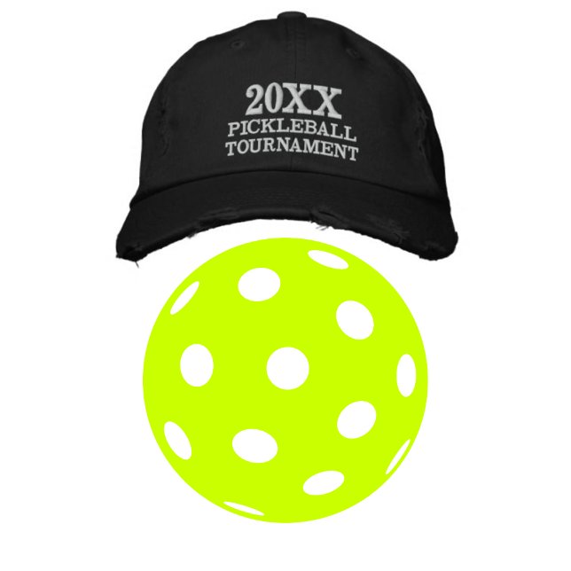 20XX Pickleball Tournament Black Baseball Hat (Creator Uploaded)