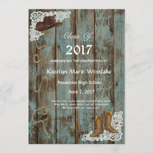 20XX Rustic, Boots & Lace Graduation Announcement