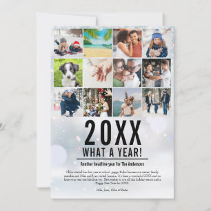 20XX What A Year Family Photo Collage Snow Holiday