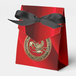 [210] Sacred Golden Scorpion on Red Favour Box