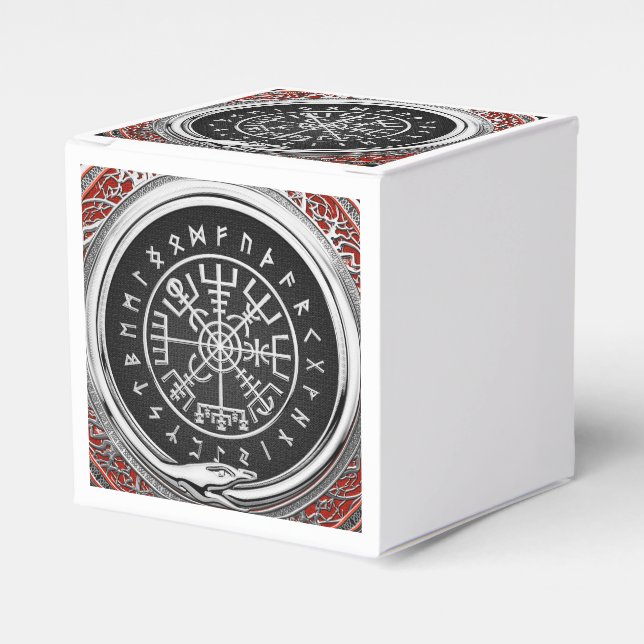 [210] Vegvisir - Viking Silver Magic Runic Compass Favour Box (Front Side)