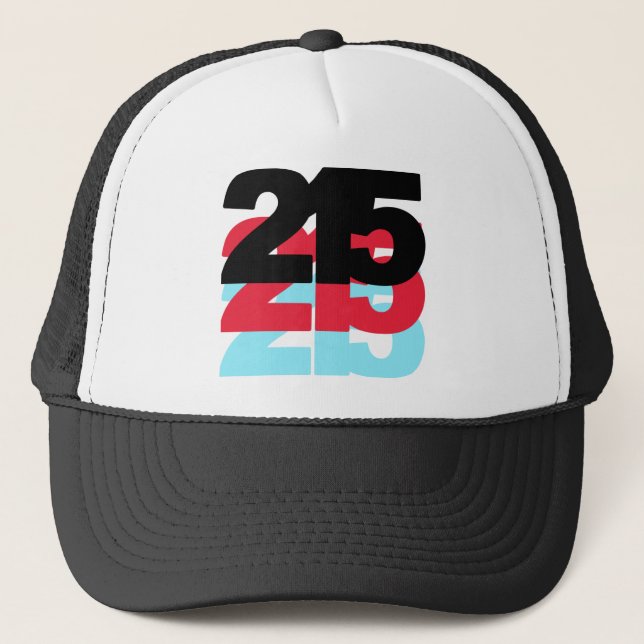 215 Area Code Trucker Hat (Front)