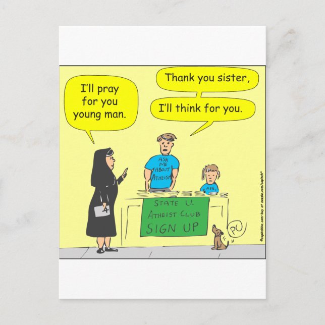 215 Atheist I'll think for you-colour cartoon Postcard (Front)