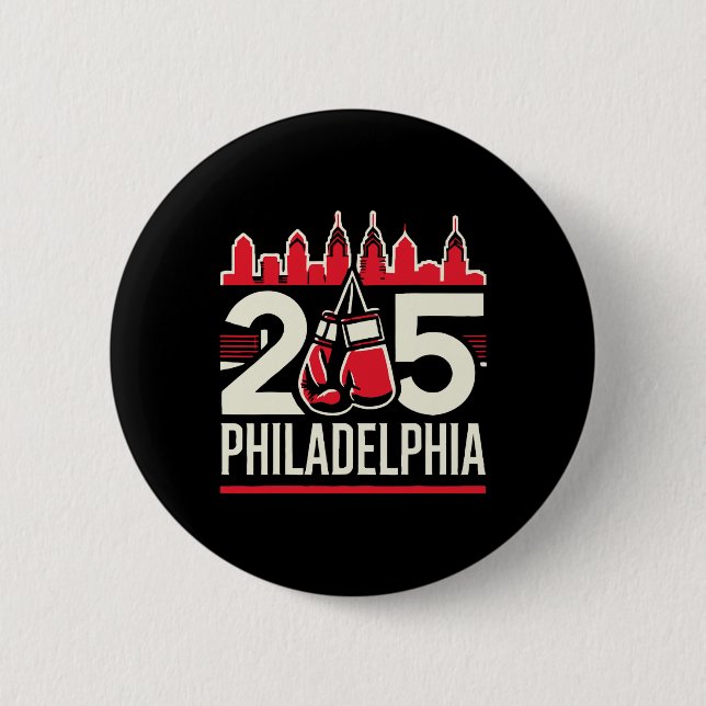 215 Philly Boxing Tradition  6 Cm Round Badge (Front)