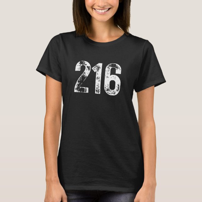 216 Area Code Cleveland OH Mobile Telephone Area C T-Shirt (Front)