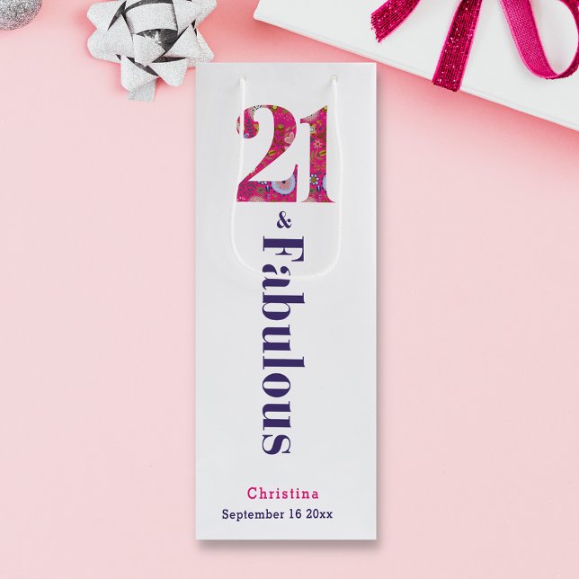 21 and Fabulous 21st Birthday Wine Gift Bag (Creator Uploaded)