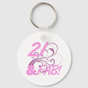 21 And Fabulous Birthday Key Ring