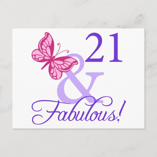 21 And Fabulous Birthday Postcard (Front)